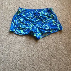 Lilly Pulitzer Blue and Green Swirl Athletic Shorts